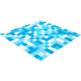 Apollo Tile Mingles Sky Blue and White 12-in x 12-in Glossy Glass Uniform Squares Floor and Wall Tile (20-sq. ft/ Carton)