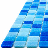 Apollo Tile Mingles Blue and White 12-in x 12-in Glossy Glass Uniform Squares Floor and Wall Tile (20-sq. ft/ Carton)