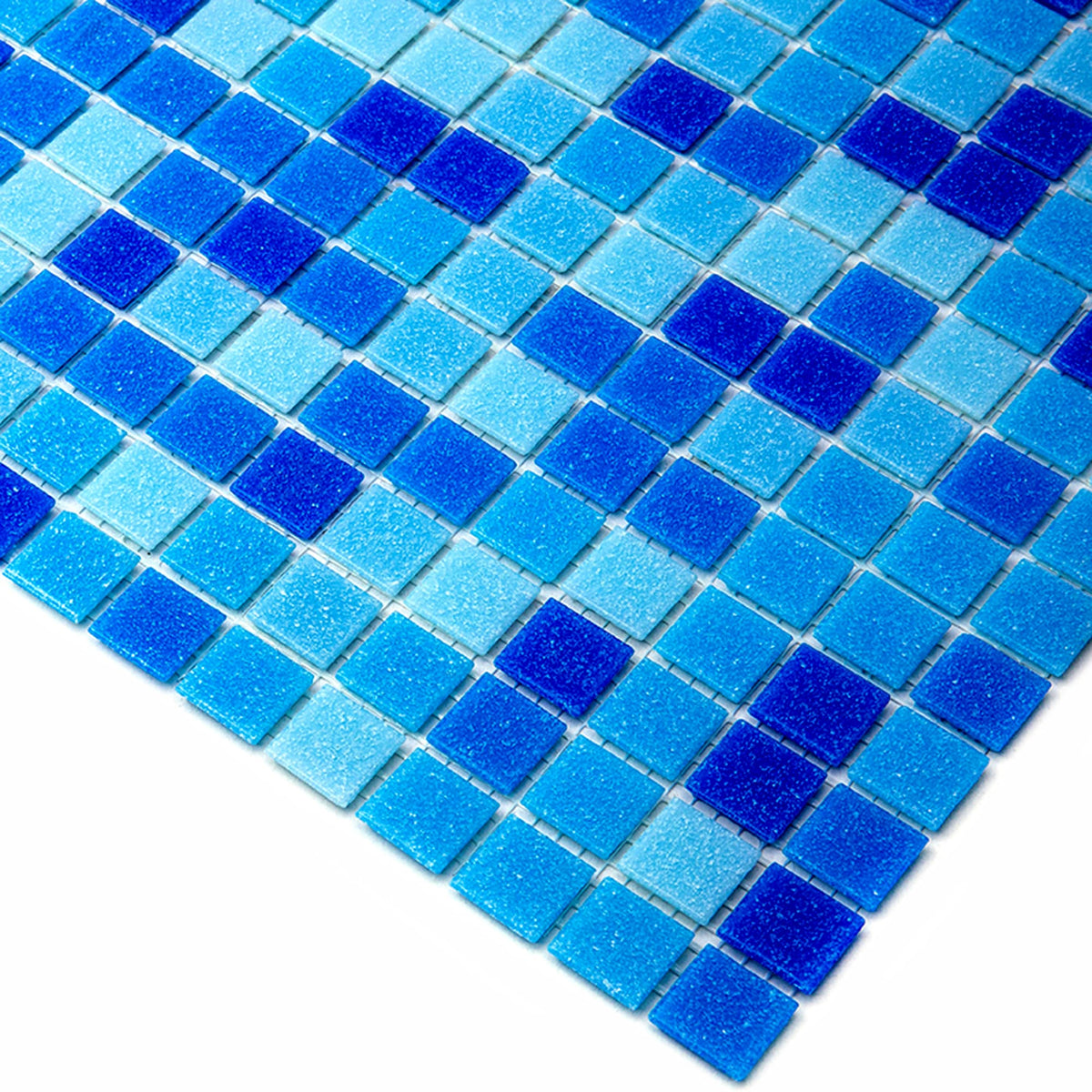 Apollo Tile Mingles Blue and White 12-in x 12-in Glossy Glass Uniform Squares Floor and Wall Tile (20-sq. ft/ Carton)