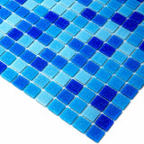 Apollo Tile Mingles Blue and White 12-in x 12-in Glossy Glass Uniform Squares Floor and Wall Tile (20-sq. ft/ Carton)