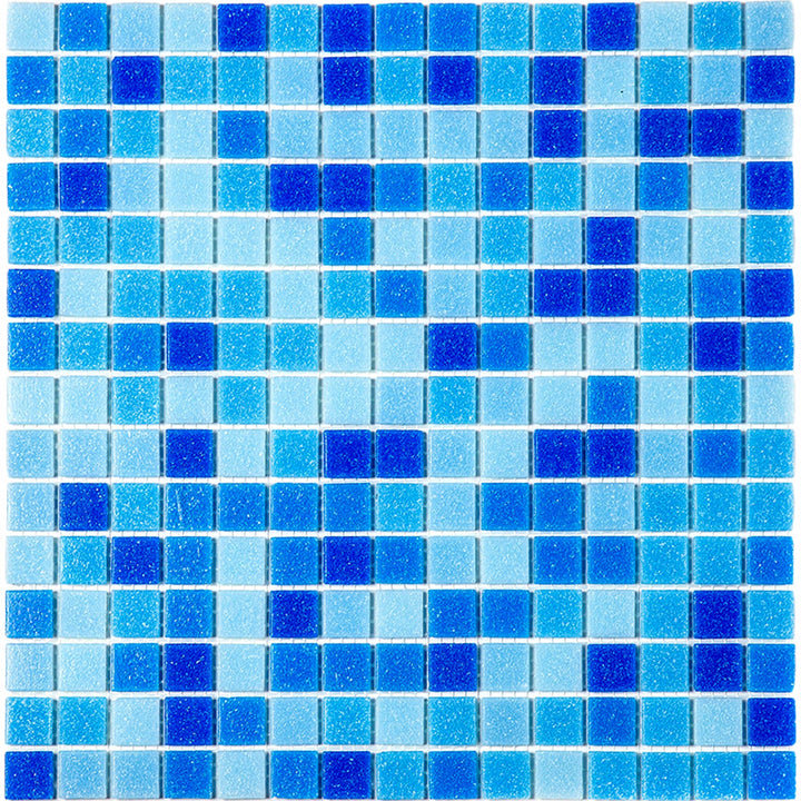 Apollo Tile Mingles Blue and White 12-in x 12-in Glossy Glass Uniform Squares Floor and Wall Tile (20-sq. ft/ Carton)
