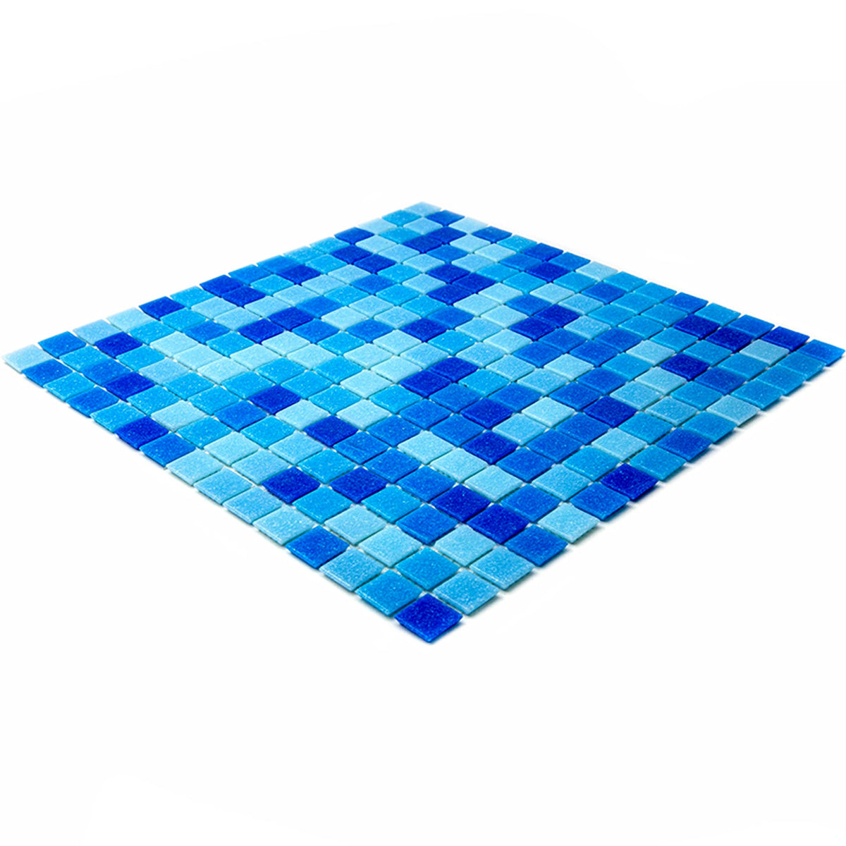 Apollo Tile Mingles Blue and White 12-in x 12-in Glossy Glass Uniform Squares Floor and Wall Tile (20-sq. ft/ Carton)