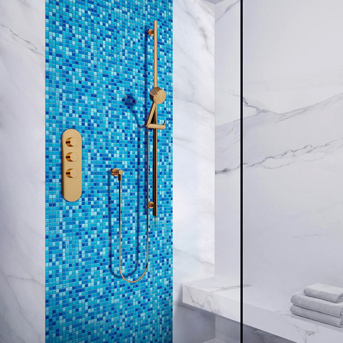 Apollo Tile Mingles Pacific Blue 12-in x 12-in Glossy Glass Uniform Squares Floor and Wall Tile (20-sq. ft/ Carton)