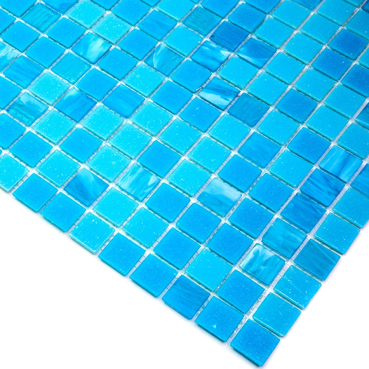 Apollo Tile Mingles Arctic Blue 12-in x 12-in Glossy Glass Uniform Squares Floor and Wall Tile (20-sq. ft/ Carton)