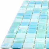 Apollo Tile Mingles Baby Blue 12-in x 12-in Glossy Glass Uniform Squares Floor and Wall Tile (20-sq. ft/ Carton)