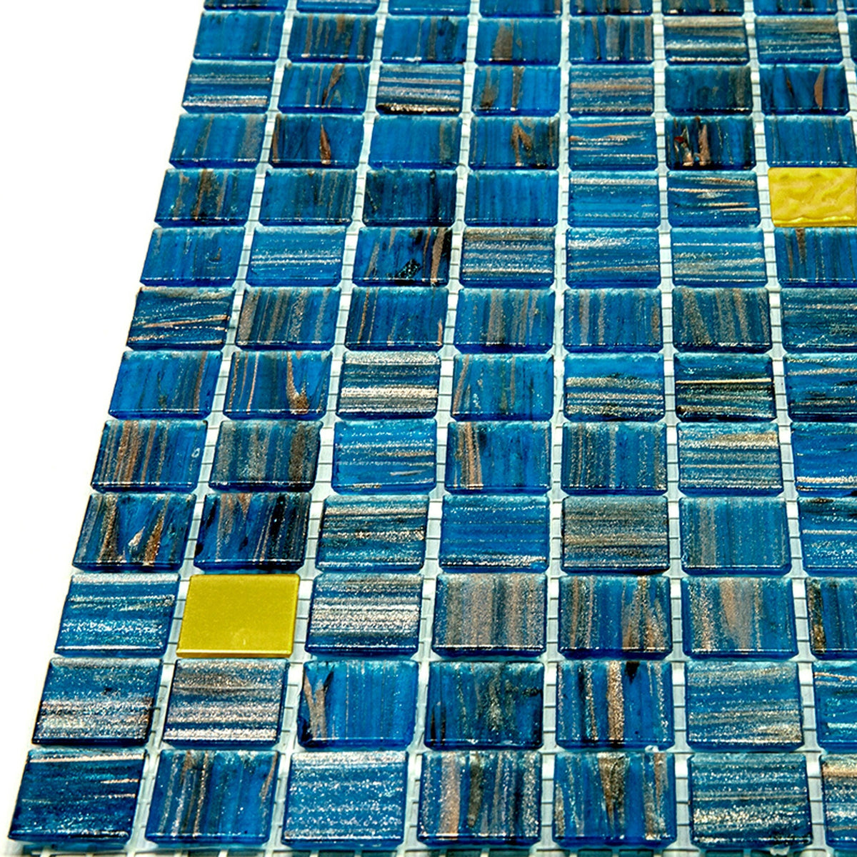 Apollo Tile Mingles Blue and Yellow 12-in x 12-in Glossy Glass Uniform Squares Floor and Wall Tile (20-sq. ft/ Carton)