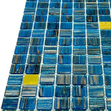Apollo Tile Mingles Blue and Yellow 12-in x 12-in Glossy Glass Uniform Squares Floor and Wall Tile (20-sq. ft/ Carton)
