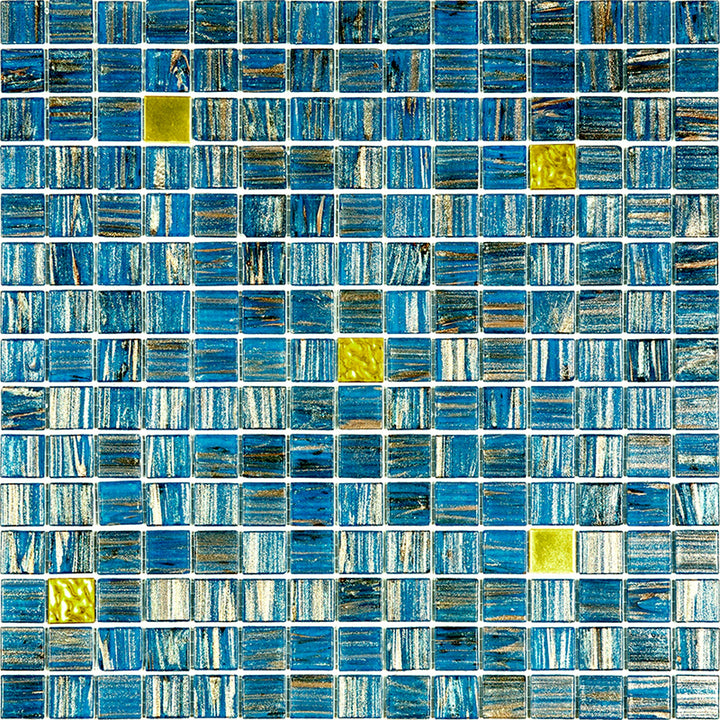 Apollo Tile Mingles Blue and Yellow 12-in x 12-in Glossy Glass Uniform Squares Floor and Wall Tile (20-sq. ft/ Carton)
