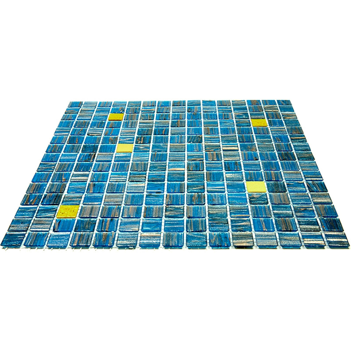 Apollo Tile Mingles Blue and Yellow 12-in x 12-in Glossy Glass Uniform Squares Floor and Wall Tile (20-sq. ft/ Carton)
