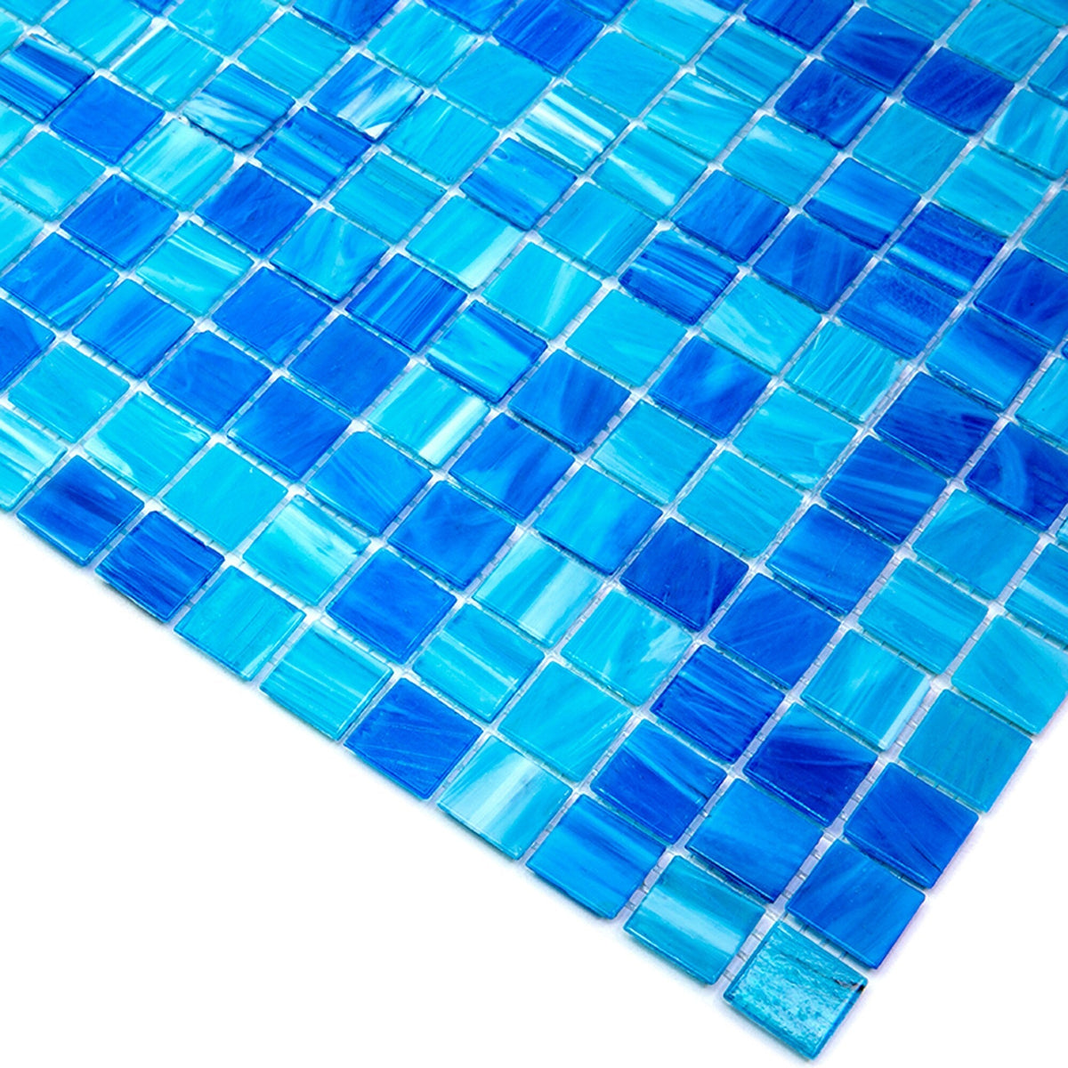 Apollo Tile Mingles Olympic Blue 12-in x 12-in Glossy Glass Uniform Squares Floor and Wall Tile (20-sq. ft/ Carton)