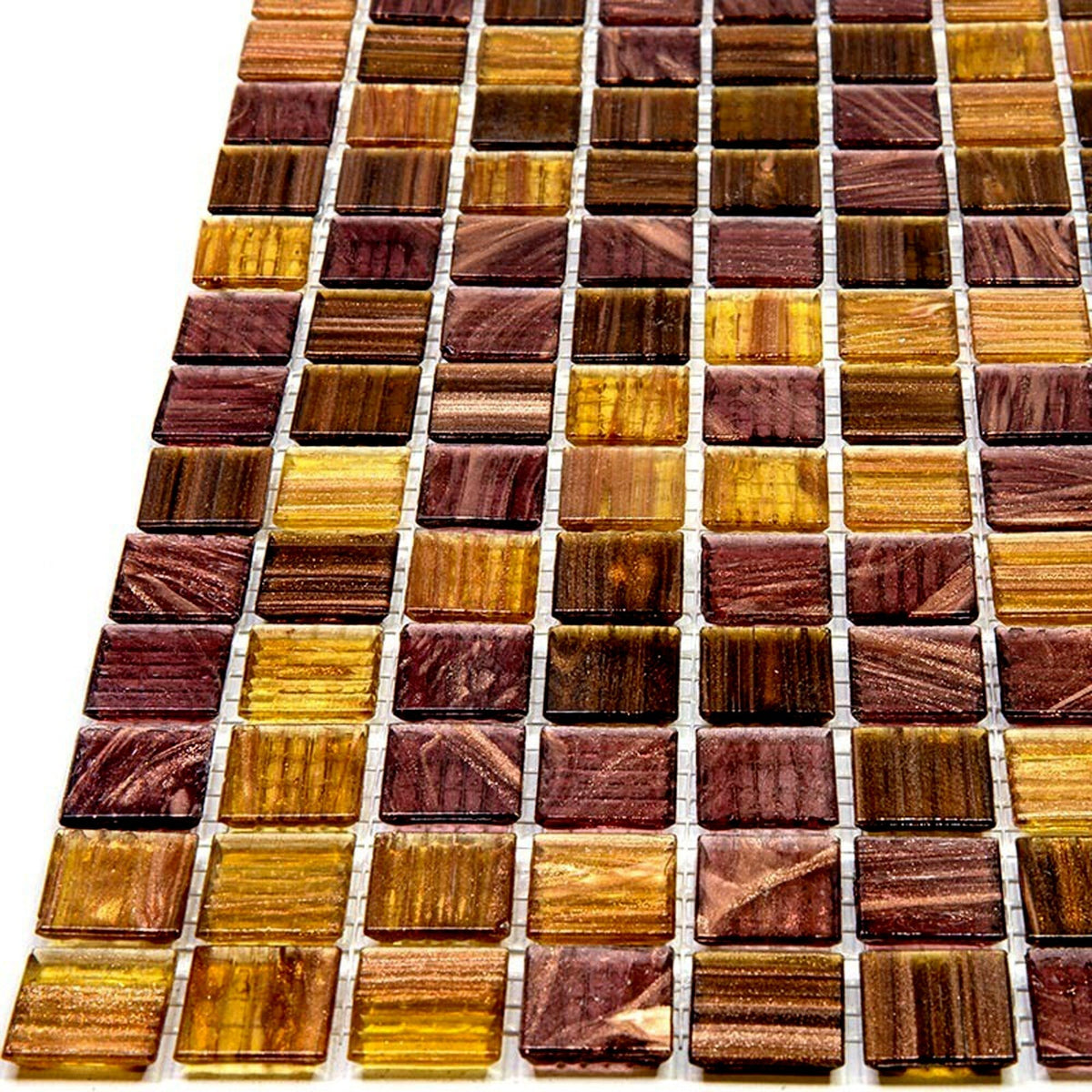 Apollo Tile Mingles Brown and Yellow 12-in x 12-in Glossy Glass Uniform Squares Floor and Wall Tile (20-sq. ft/ Carton)