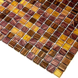 Apollo Tile Mingles Brown and Yellow 12-in x 12-in Glossy Glass Uniform Squares Floor and Wall Tile (20-sq. ft/ Carton)
