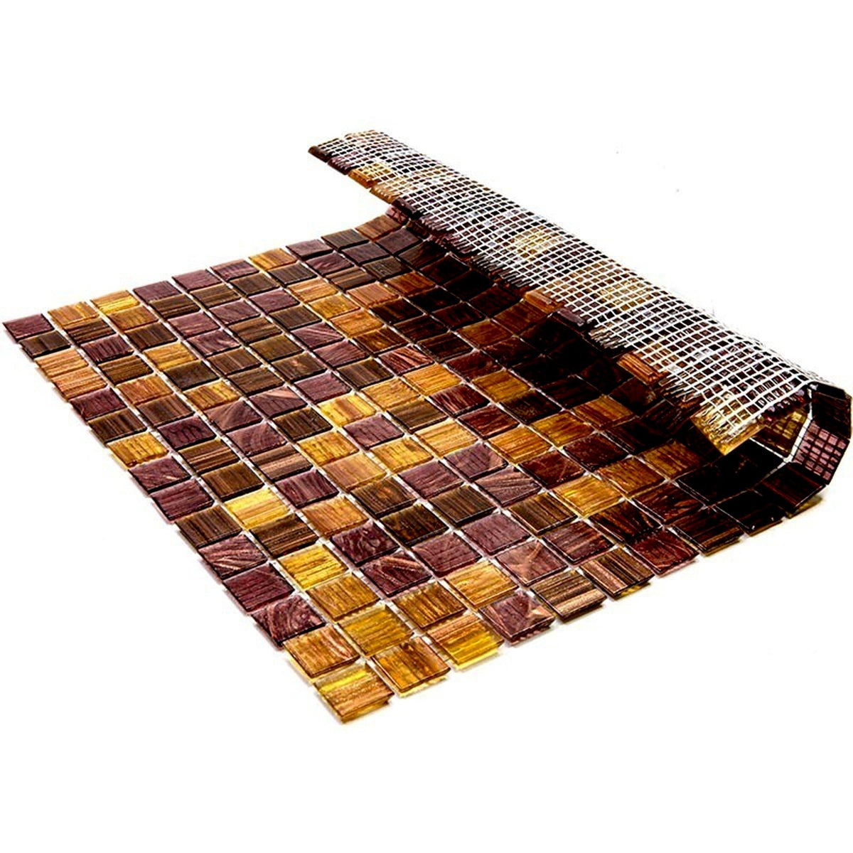 Apollo Tile Mingles Brown and Yellow 12-in x 12-in Glossy Glass Uniform Squares Floor and Wall Tile (20-sq. ft/ Carton)