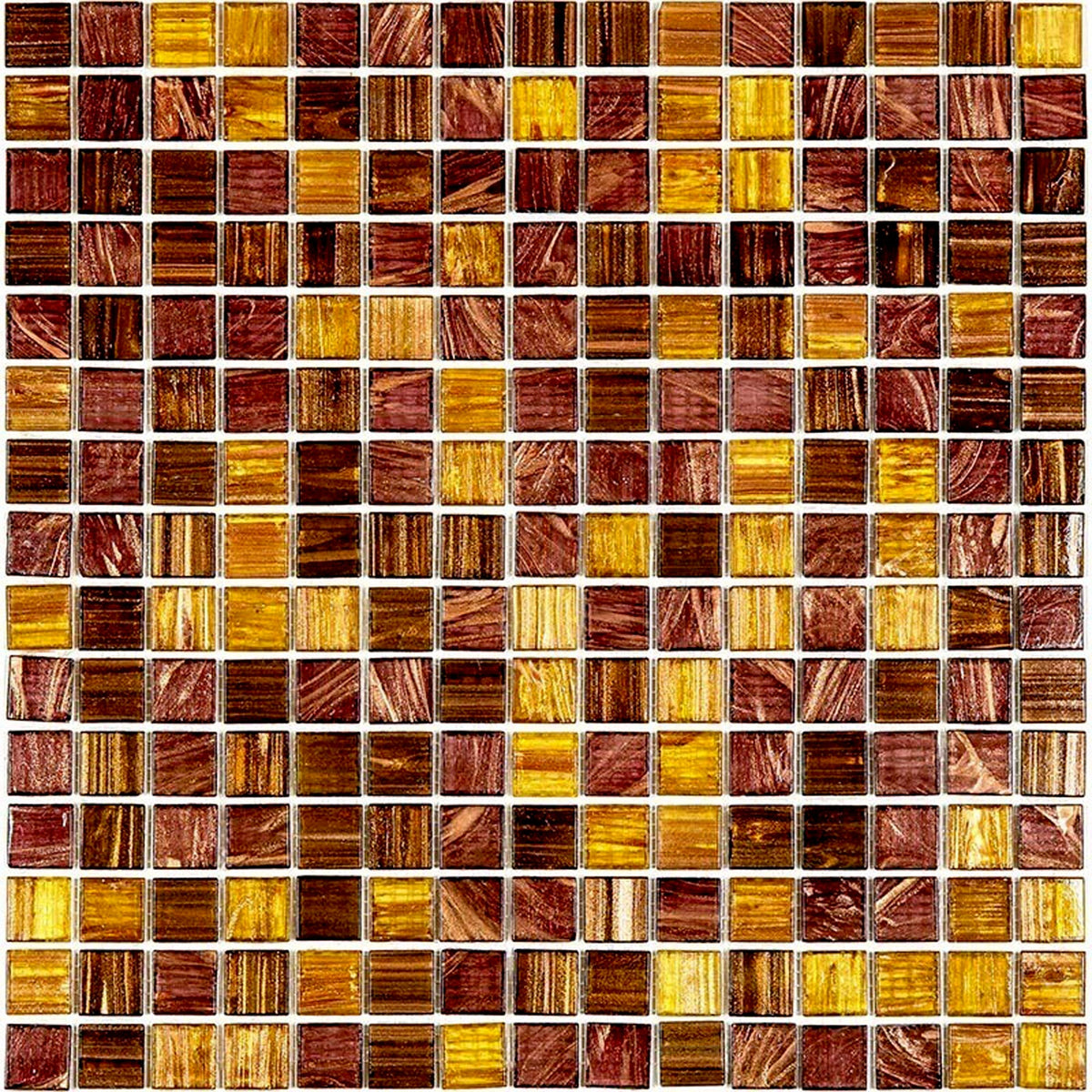 Apollo Tile Mingles Brown and Yellow 12-in x 12-in Glossy Glass Uniform Squares Floor and Wall Tile (20-sq. ft/ Carton)