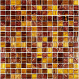Apollo Tile Mingles Brown and Yellow 12-in x 12-in Glossy Glass Uniform Squares Floor and Wall Tile (20-sq. ft/ Carton)