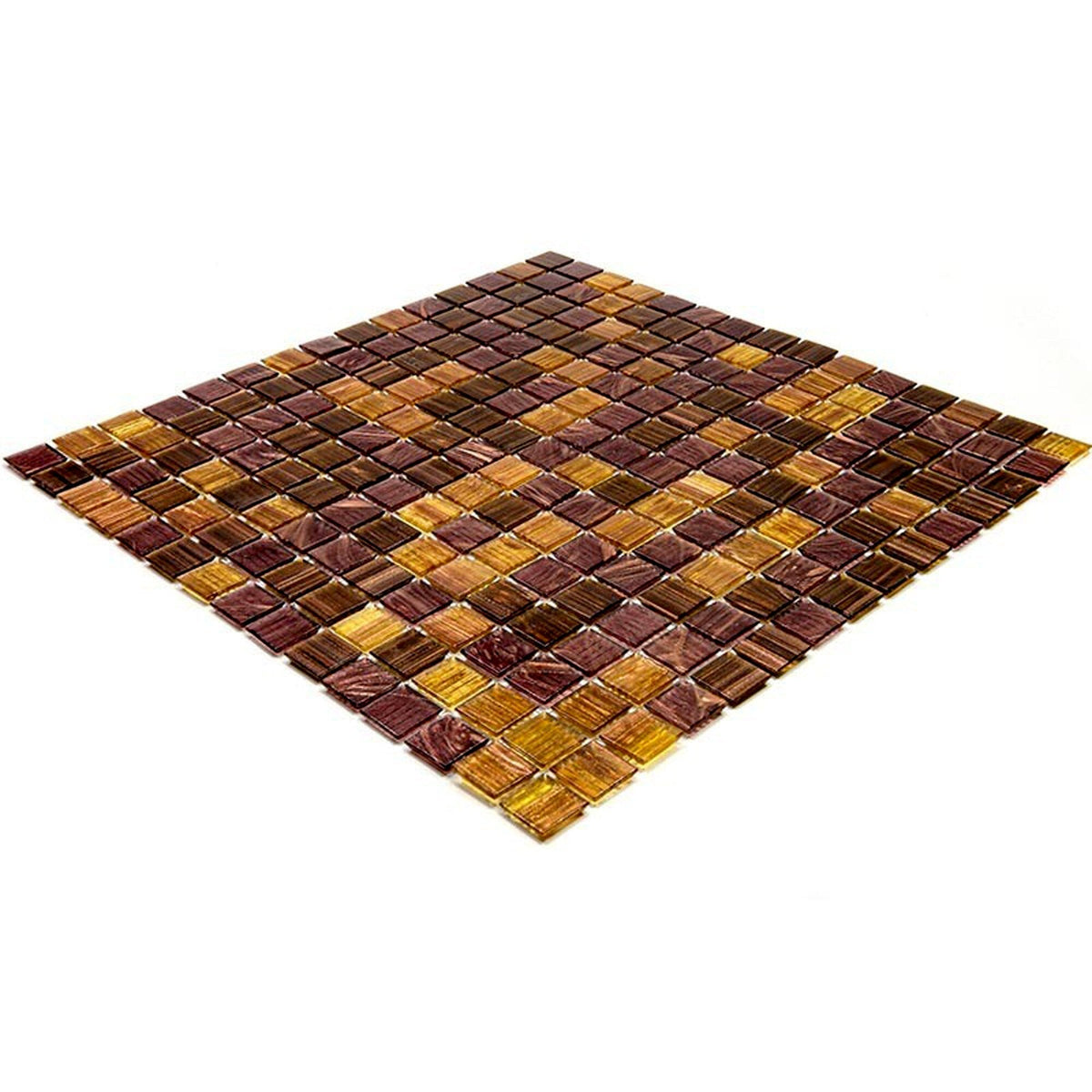 Apollo Tile Mingles Brown and Yellow 12-in x 12-in Glossy Glass Uniform Squares Floor and Wall Tile (20-sq. ft/ Carton)