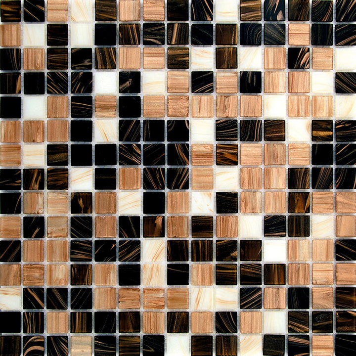 Apollo Tile Mingles Brown and Beige 12-in x 12-in Glossy Glass Uniform Squares Floor and Wall Tile (20-sq. ft/ Carton)