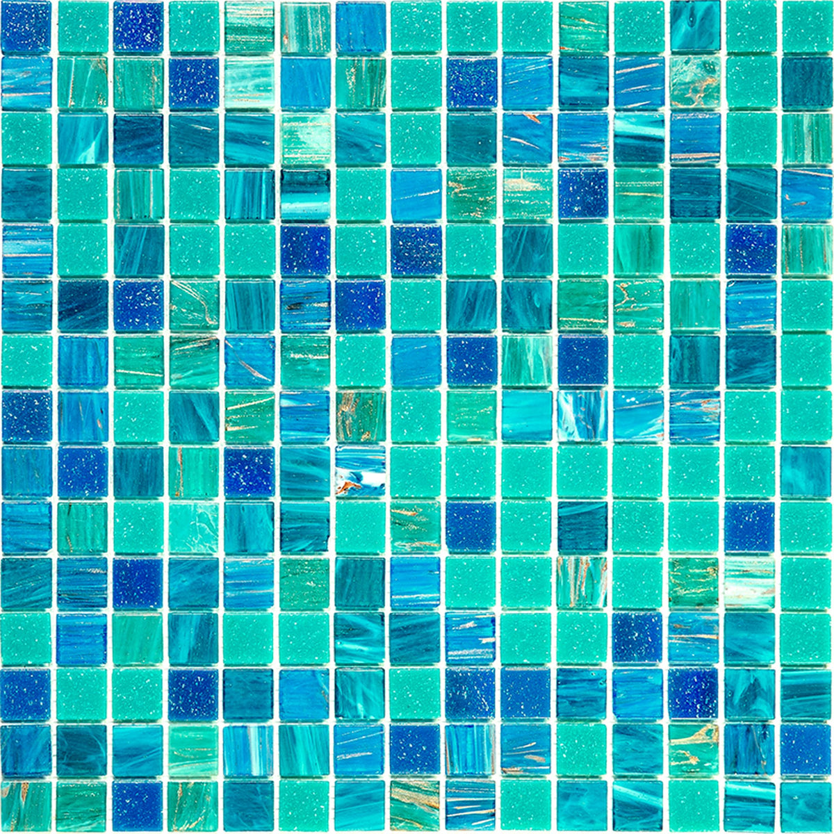 Apollo Tile Mingles Blue Green 12-in x 12-in Glossy Glass Uniform Squares Floor and Wall Tile (20-sq. ft/ Carton)