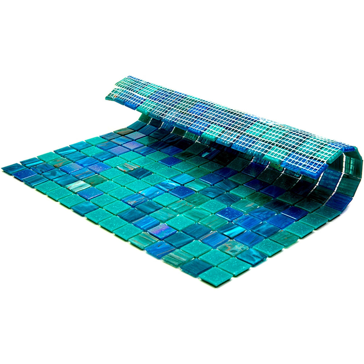 Apollo Tile Mingles Blue Green 12-in x 12-in Glossy Glass Uniform Squares Floor and Wall Tile (20-sq. ft/ Carton)