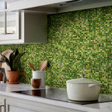 Apollo Tile Mingles Moss Green 12-in x 12-in Glossy Glass Uniform Squares Floor and Wall Tile (20-sq. ft/ Carton)