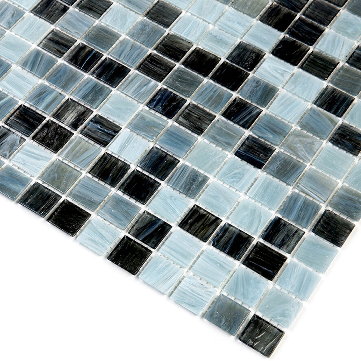 Apollo Tile Mingles Dark Gray 12-in x 12-in Glossy Glass Uniform Squares Floor and Wall Tile (20-sq. ft/ Carton)