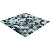Apollo Tile Mingles Dark Gray 12-in x 12-in Glossy Glass Uniform Squares Floor and Wall Tile (20-sq. ft/ Carton)