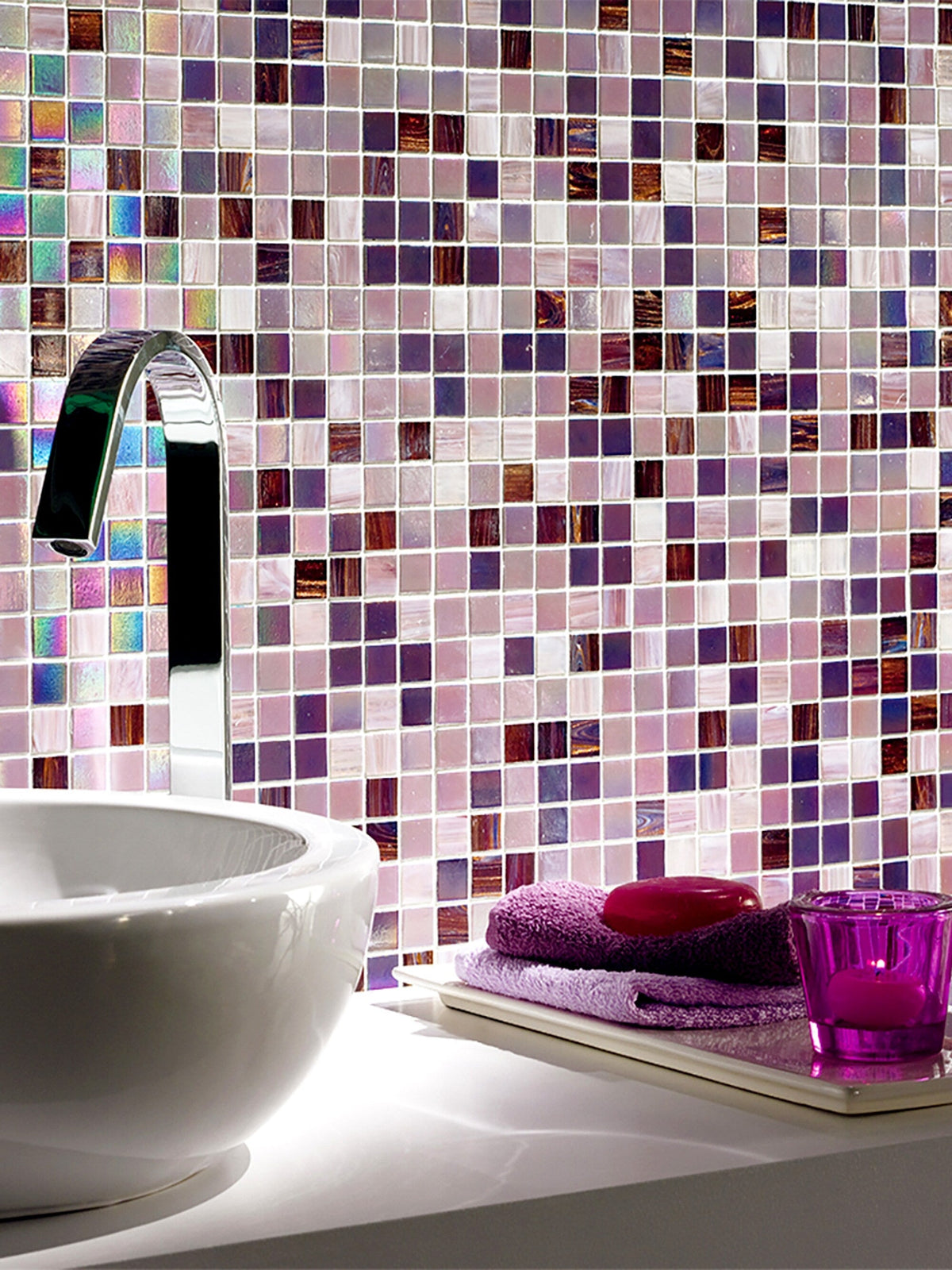 Apollo Tile Mingles Crepe Pink 12-in x 12-in Glossy Glass Uniform Squares Floor and Wall Tile (20-sq. ft/ Carton)
