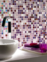 Apollo Tile Mingles Crepe Pink 12-in x 12-in Glossy Glass Uniform Squares Floor and Wall Tile (20-sq. ft/ Carton)