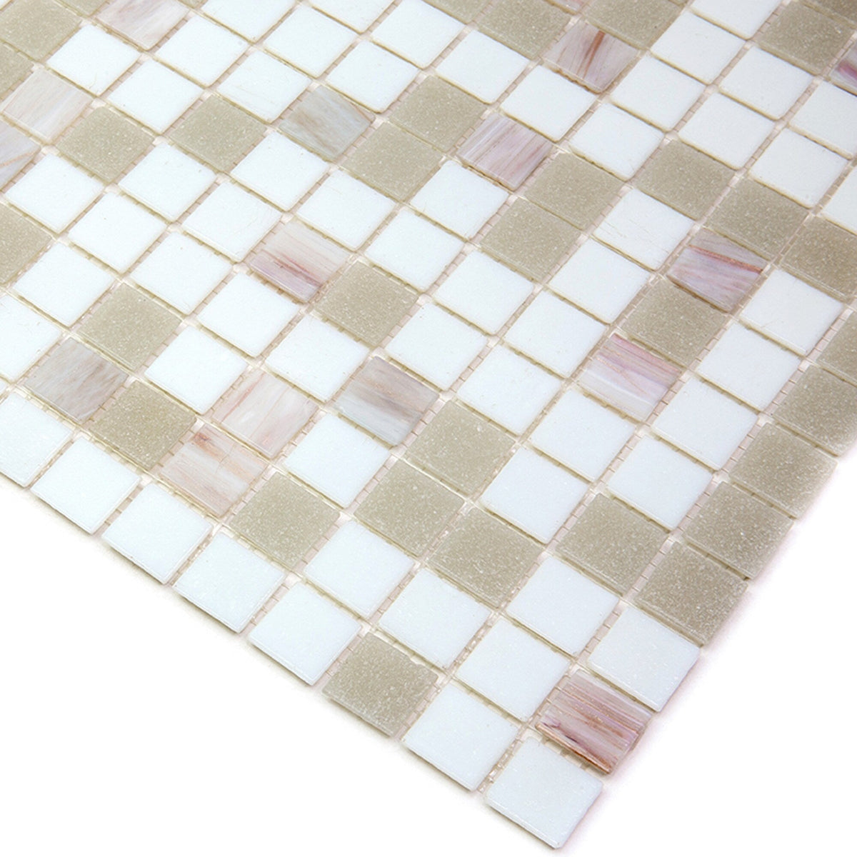 Apollo Tile Mingles White and Gray 12-in x 12-in Glossy Glass Uniform Squares Floor and Wall Tile (20-sq. ft/ Carton)