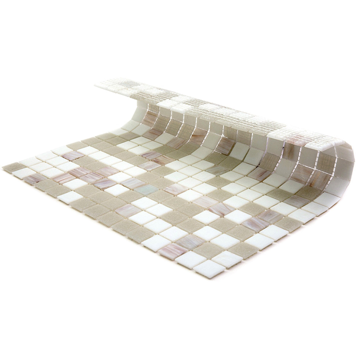 Apollo Tile Mingles White and Gray 12-in x 12-in Glossy Glass Uniform Squares Floor and Wall Tile (20-sq. ft/ Carton)