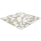 Apollo Tile Mingles White and Gray 12-in x 12-in Glossy Glass Uniform Squares Floor and Wall Tile (20-sq. ft/ Carton)