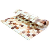 Apollo Tile Mingles White and Brown 12-in x 12-in Glossy Glass Uniform Squares Floor and Wall Tile (20-sq. ft/ Carton)