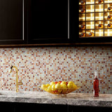 Apollo Tile Mingles White and Brown 12-in x 12-in Glossy Glass Uniform Squares Floor and Wall Tile (20-sq. ft/ Carton)