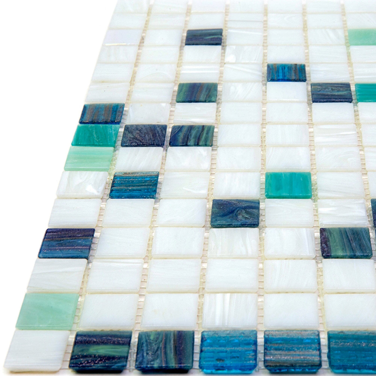 Apollo Tile Mingles White and Green 12-in x 12-in Glossy Glass Uniform Squares Floor and Wall Tile (20-sq. ft/ Carton)