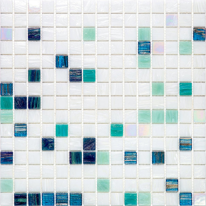 Apollo Tile Mingles White and Green 12-in x 12-in Glossy Glass Uniform Squares Floor and Wall Tile (20-sq. ft/ Carton)