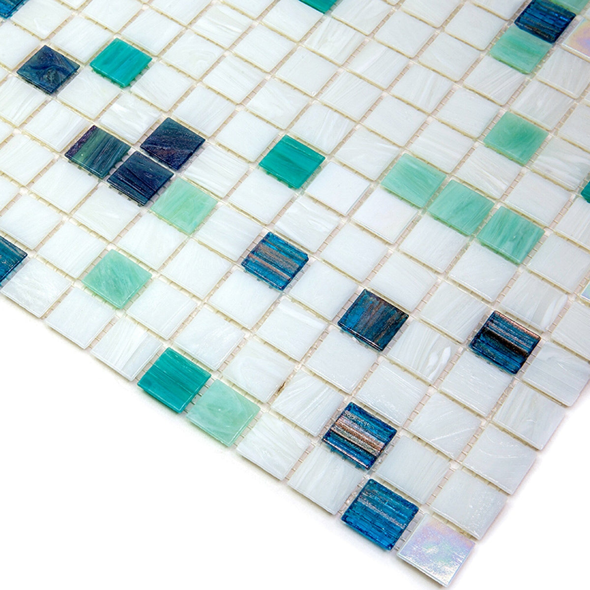 Apollo Tile Mingles White and Green 12-in x 12-in Glossy Glass Uniform Squares Floor and Wall Tile (20-sq. ft/ Carton)