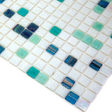Apollo Tile Mingles White and Green 12-in x 12-in Glossy Glass Uniform Squares Floor and Wall Tile (20-sq. ft/ Carton)