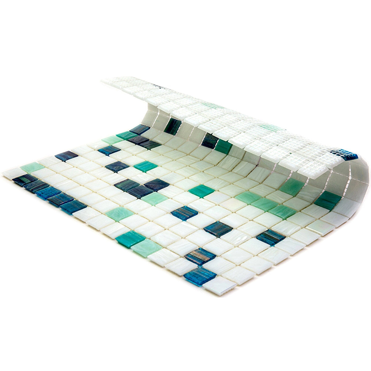 Apollo Tile Mingles White and Green 12-in x 12-in Glossy Glass Uniform Squares Floor and Wall Tile (20-sq. ft/ Carton)