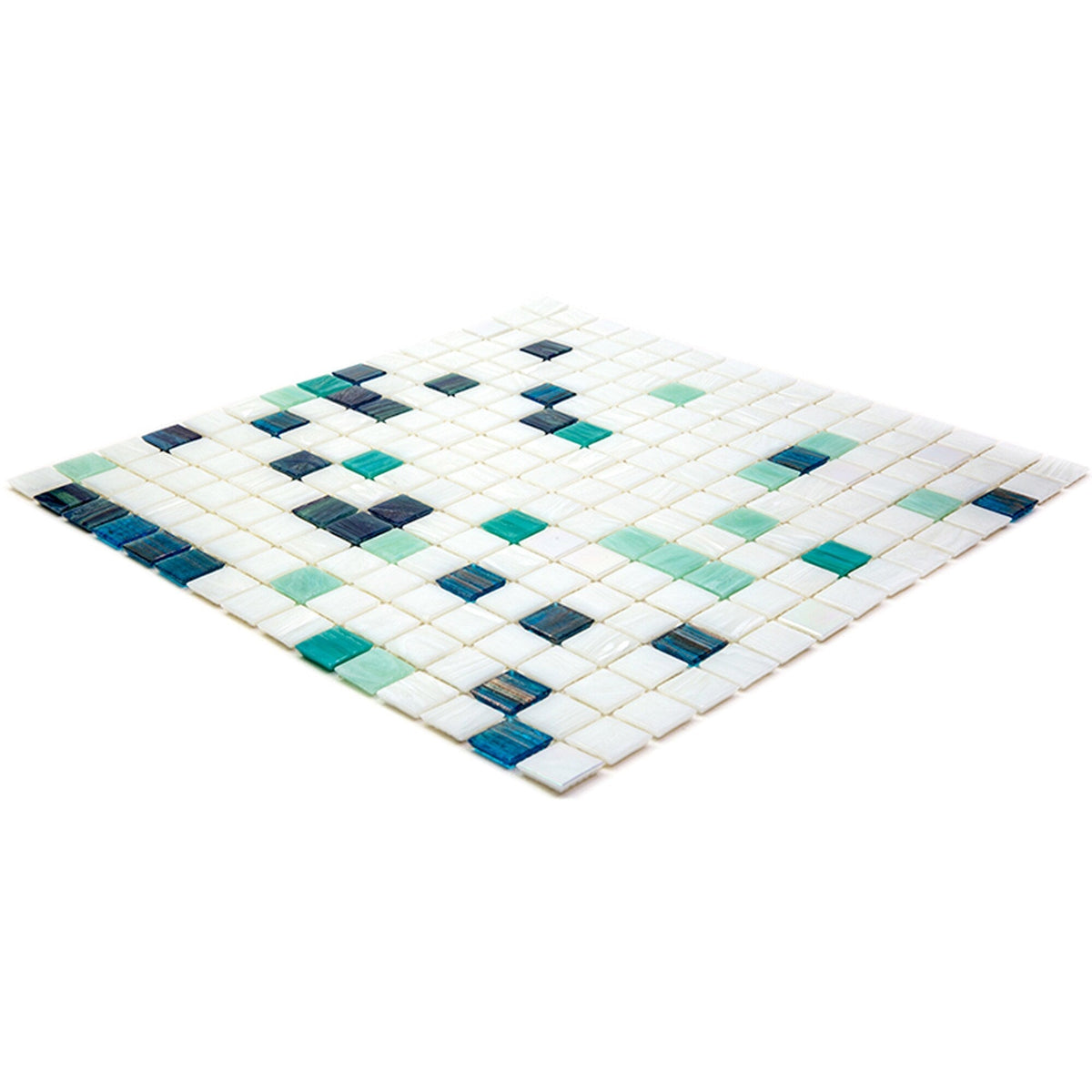 Apollo Tile Mingles White and Green 12-in x 12-in Glossy Glass Uniform Squares Floor and Wall Tile (20-sq. ft/ Carton)