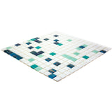 Apollo Tile Mingles White and Green 12-in x 12-in Glossy Glass Uniform Squares Floor and Wall Tile (20-sq. ft/ Carton)