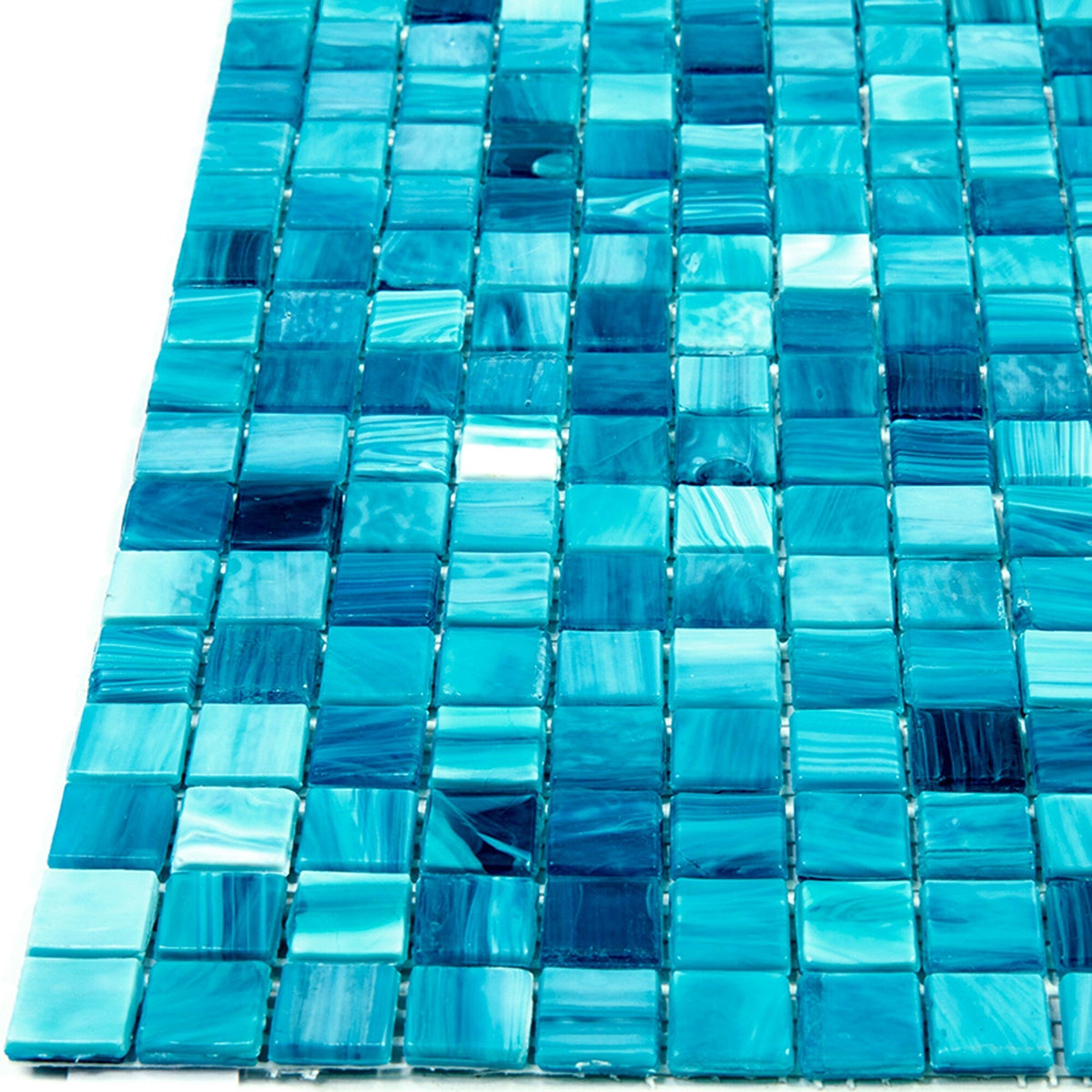 Apollo Tile Skosh Arctic Blue 11-1/2-in x 11-1/2-in Glossy Glass Uniform Squares Floor and Wall Tile (18.69-sq. ft/ Carton)