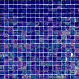 Apollo Tile Skosh Shimmer Cobalt Blue 11-1/2-in x 11-1/2-in Glossy Glass Uniform Squares Floor and Wall Tile (18.69-sq. ft/ Carton)