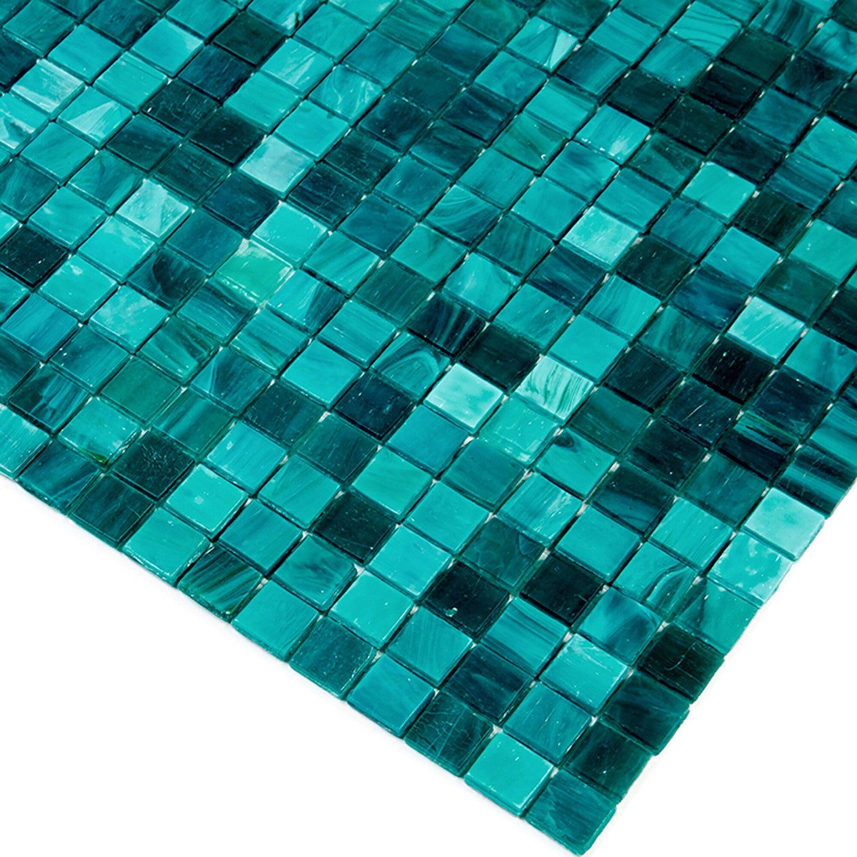 Apollo Tile Skosh Cerulean Green 11-1/2-in x 11-1/2-in Glossy Glass Uniform Squares Floor and Wall Tile (18.69-sq. ft/ Carton)