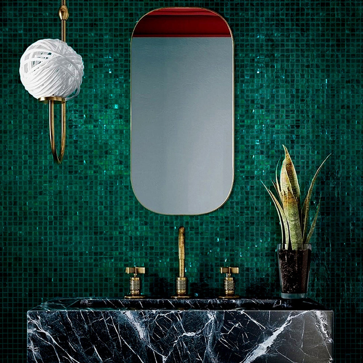 Apollo Tile Skosh Dark Green 11-1/2-in x 11-1/2-in Glossy Glass Uniform Squares Floor and Wall Tile (18.69-sq. ft/ Carton)