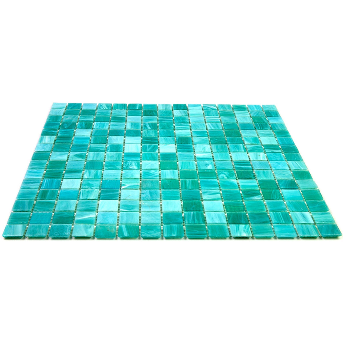 Apollo Tile Celestial Cyan Blue 12-in x 12-in Glossy Glass Uniform Squares Floor and Wall Tile (20-sq. ft/ Carton)
