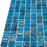 Apollo Tile Celestial Blue and Gold 12-in x 12-in Glossy Glass Uniform Squares Floor and Wall Tile (20-sq. ft/ Carton)