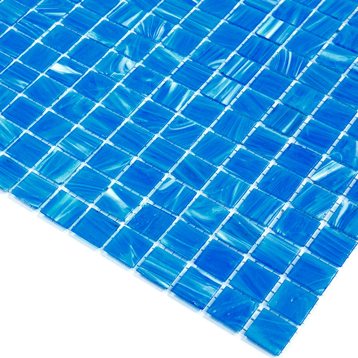 Apollo Tile Celestial Dodger Blue 12-in x 12-in Glossy Glass Uniform Squares Floor and Wall Tile (20-sq. ft/ Carton)