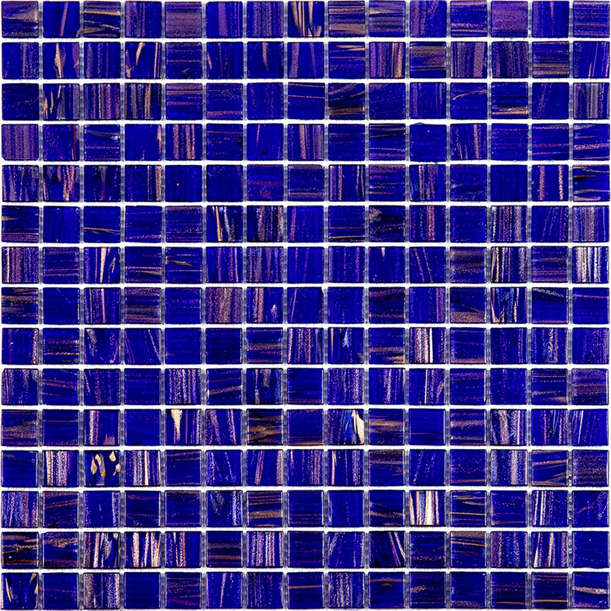 Apollo Tile Celestial Royal Blue and Gold 12-in x 12-in Glossy Glass Uniform Squares Floor and Wall Tile (20-sq. ft/ Carton)