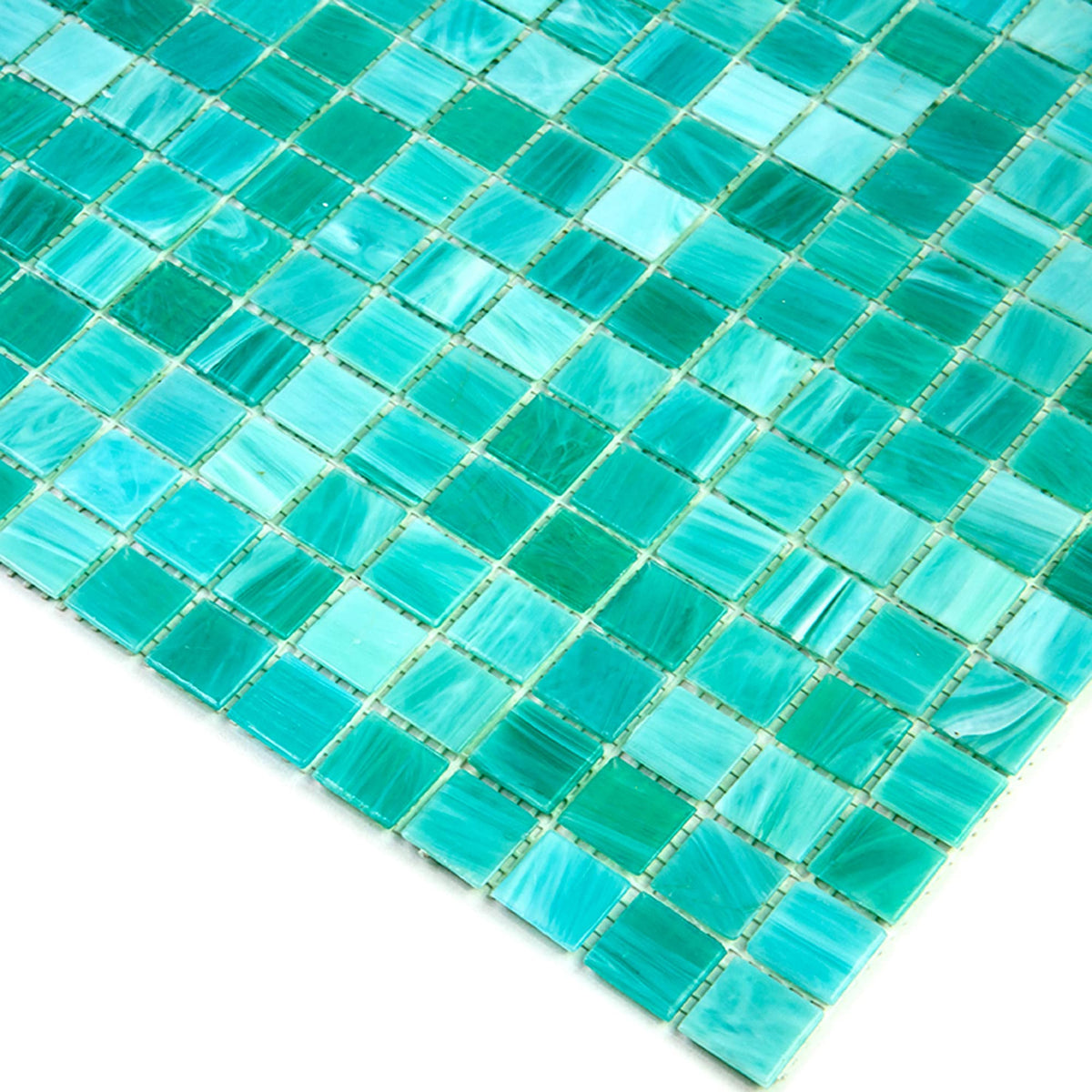 Apollo Tile Celestial Cyan Blue 12-in x 12-in Glossy Glass Uniform Squares Floor and Wall Tile (20-sq. ft/ Carton)