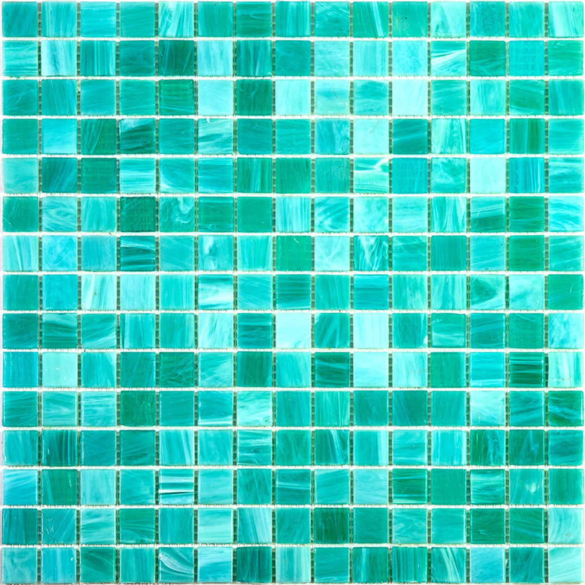Apollo Tile Celestial Cyan Blue 12-in x 12-in Glossy Glass Uniform Squares Floor and Wall Tile (20-sq. ft/ Carton)